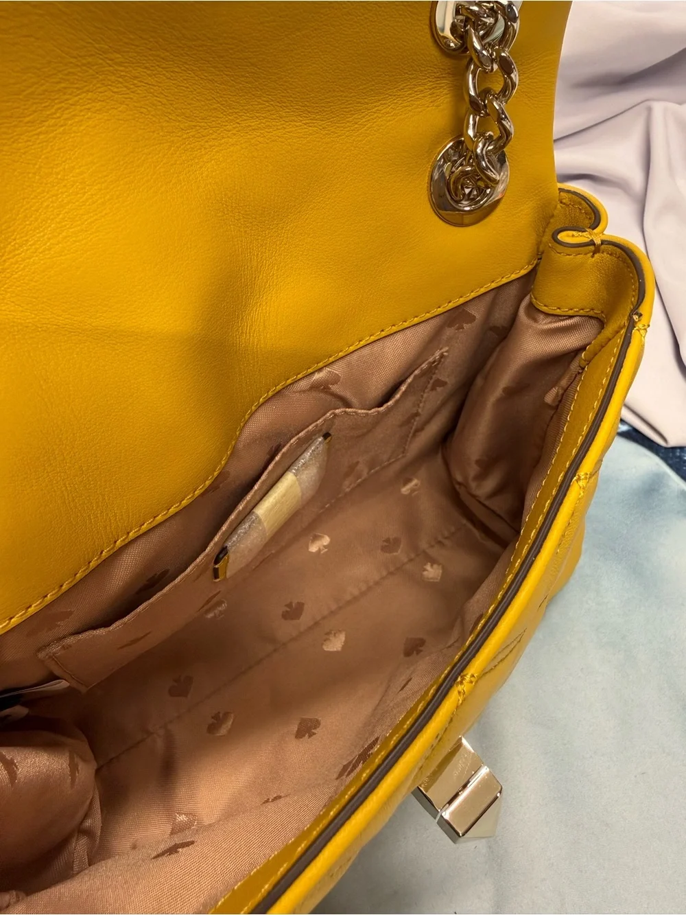 (new+tag) Kate Spade Natalia Quilted Chain Shoulder Bag /Crossbody Golden Yellow